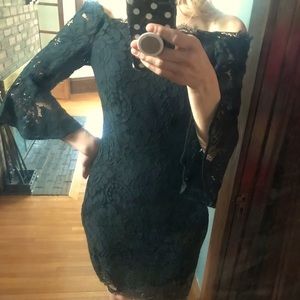 Adrianna Papell Black Lace Dress